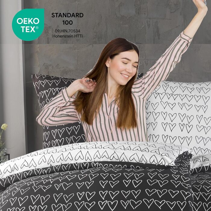 Комплект постільної білизни Kuscheli® 135x200 4 частини, мікрофібра, сертифікат ÖkoTex, дизайн 