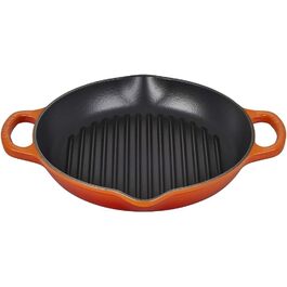Чавунна гриль-сковорода Le Creuset Signature кругла висока 25 см, червона, для всіх плит та духовки