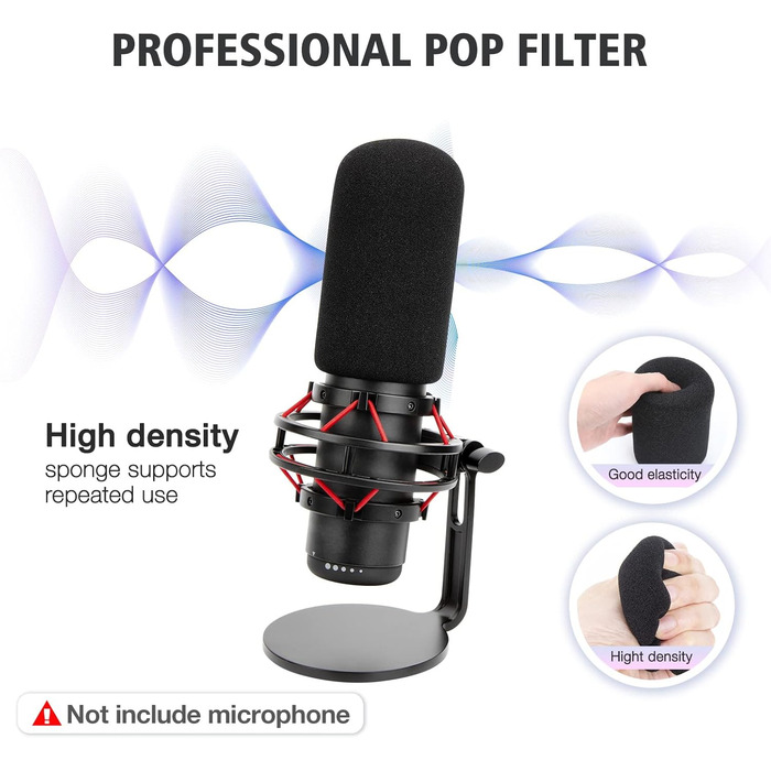 Підставка для мікрофона SUNMON для HyperX QuadCast та інших моделей, регульована, з адаптером 3/8' - 5/8', комплект з пінопластовим захистом