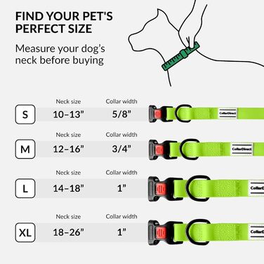 Водонепроникний нашийник для собак CollarDirect: регульований, силікон/пластик, антибактеріальний, легко миється, безпечна застібка. Підходить для собак малих, середніх та великих порід (XL (45-66 см), M (30-40 см)), колір: лаймовий