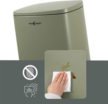 Сталевий відро для сміття з педальним механізмом, 50 літрів, з внутрішнім відром з пластику, м'яке закриття, зелений колір, для кухні, ванної кімнати або офісу