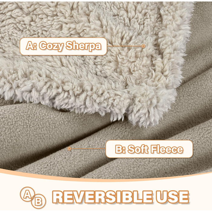 Водонепроникний плед для собак і котів, миючий, захисний, плюшевий, для великих собак, 150 x 120 см (XS 75 x 60 см, верблюжий/тауп)