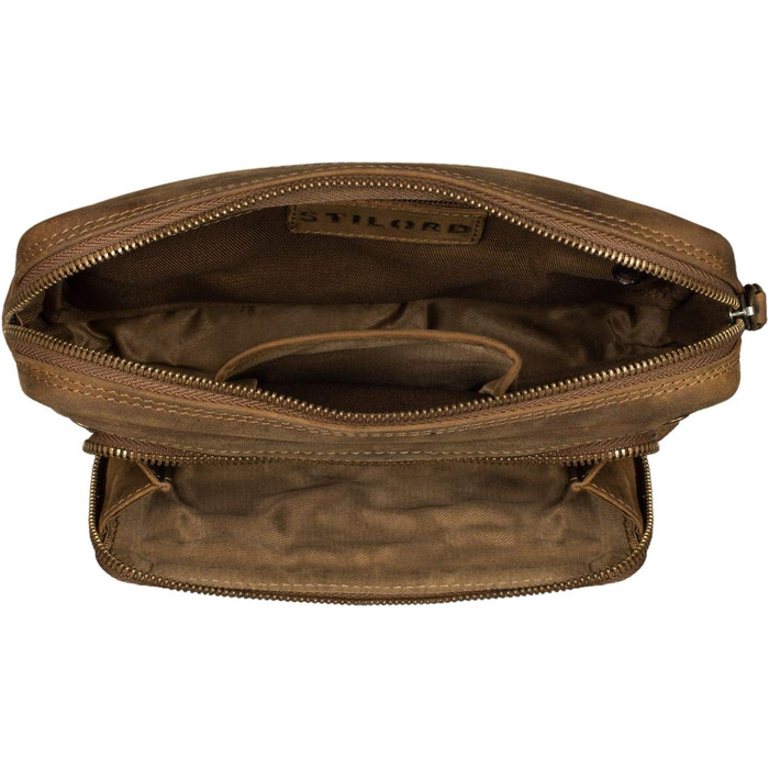 STILORD Сумка на пояс з екошкіри Vintage для чоловіків, жінок та дітей. Сумка через плече, поясна, для подорожей, фестивалів, спорту. Ексклюзивний дизайн, колір: середньо-коричневий