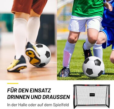 Dunlop Football Goal - Metal Soccer Goal Post - Training Accessory for All Ages - Easy Assembly - 180x120x60cm, 240x160x85cm, 120x300x200cm - Black/Red