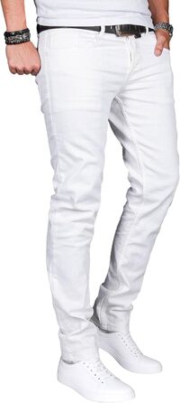 Чоловічі джинси Alessando Salvarini Slim Fit білі, еластичні, розмір 31W/30L