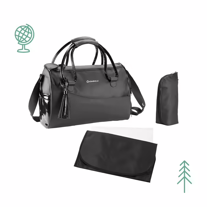 Badabulle Glossy Diaper Bag, Black