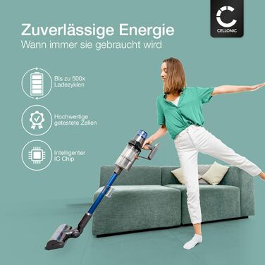 CELLONIC Акумулятор для пилососа сумісний з Dyson V7 Origin, Motorhead, Trigger, +, SV11 (21.6V, 2500mAh) V7 - 2500mAh