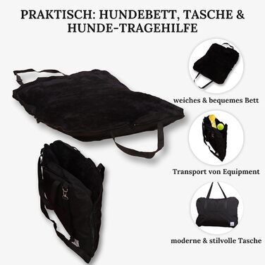 Ортопедичне собаче ліжко Wanderpfote для подорожей – зручне та сертифіковане ліжко для собак (M, Чорний)