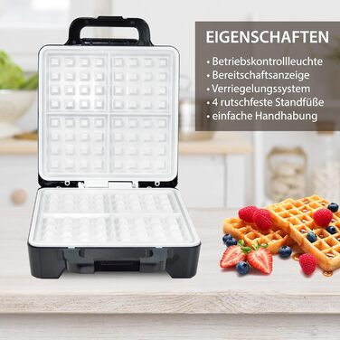 Вафельниця Syntrox Germany 1600 Вт з керамічним покриттям для приготування 4 бельгійських вафель