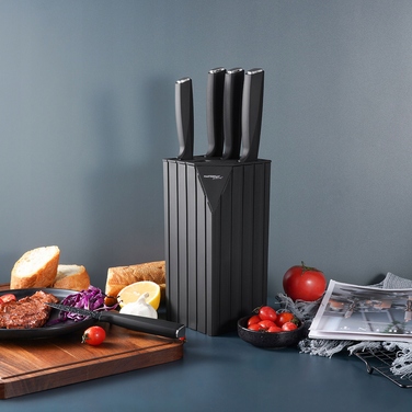 Набір кухонних ножів у підставці Masterpan PREMIUM, мармуровий дизайн, 5 предметів