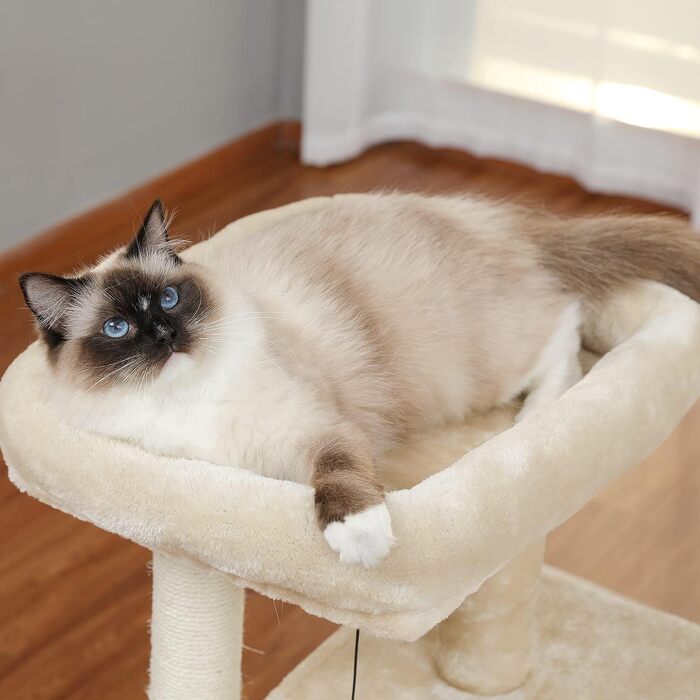 Котячий будиночок з когтеточкою Petpela Beige M 90см: когтеточка, будиночок, лежанка для котів