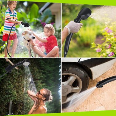 Spopal Camping Shower Portable, [6000mAh] Camping Shower with Pump and Temperature Display, Camping Shower Outdoor Set with Showerhead and 2M Hose for Garden, Car Washing, Beach, Travel, Pet