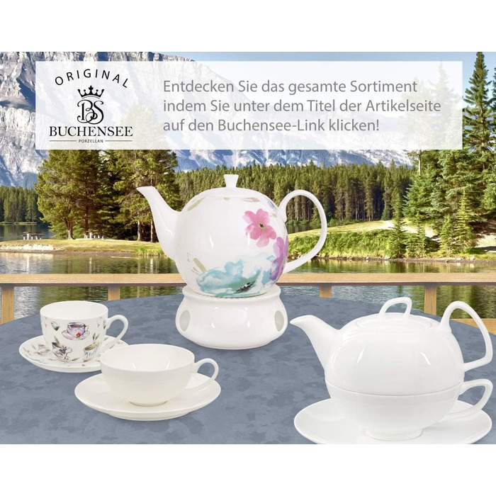 Tea cup set made of fine bone china porcelain. 6 teacups, each 150ml, and 6 saucers with a stylish cup design.