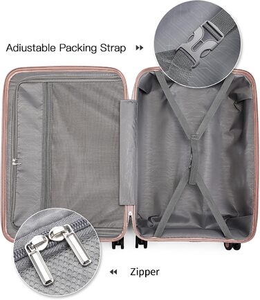 Набір валіз British Traveller: рожевий, з TSA-замком, 3 шт. (100% PP)