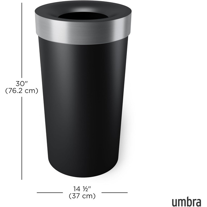 Відро для сміття Umbra Venti Swing-Top 16.5 гал. (62 л) - сіре, 89 см, для дому, вулиці, комерції