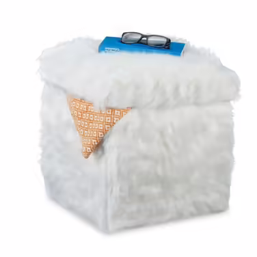 Relaxdays Seat Cube з хутром
