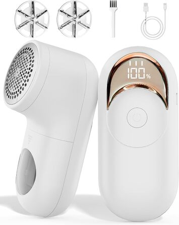 Електричний видалення ворсу для одягу - портативний бездротовий прилад для чищення одягу з LED-дисплеєм (чорний)