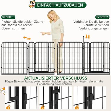 Вольєр для собак Yaheetech 8-секційний, 80 см, для квартири та саду, збірка без інструментів