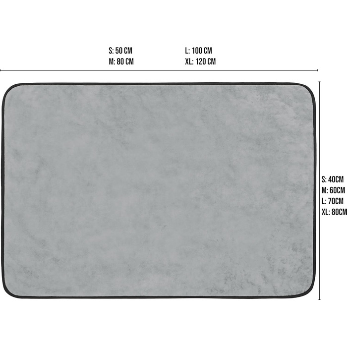 М'яка ковдра для собак Normani - килимок для тварин з безпечного матеріалу, 40x50 см, 60x80 см, 70x100 см, сірий колір