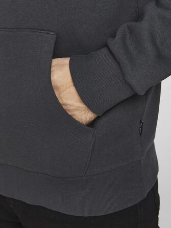 Чоловічий худі з капюшоном JACK & JONES з логотипом, колір Asphalt, розмір M