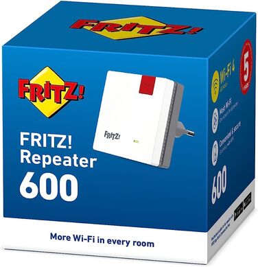 Повторювач Wi-Fi AVM FRITZ!Repeater 600 (2.4 ГГц, до 600 Мбіт/с, WPS, компактний) - міжнародна версія