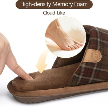 Чоловічі домашні капці GOEWY з ефектом пам'яті (Memory Foam), відкриті пальці, дихаючі та протиковзкі, для дому та вулиці (Коричневий/Кава, 43.5 EU)