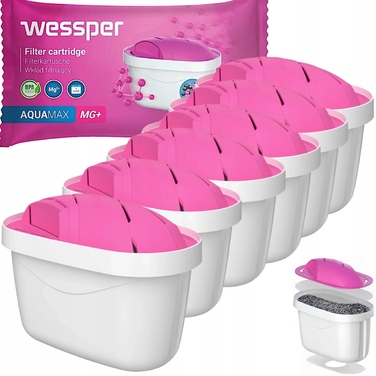 Набір фільтрів для води WESSPER MAGNEZ AQUAMAX MG+ для глечиків BRITA та DAFI, 6 шт.