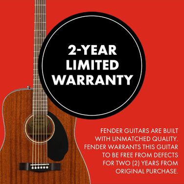 Акустична гітара Fender CD-60S Dreadnought з палісандровою накладкою, махагоні, натуральний колір, повний розмір, 970110022. Безкоштовні онлайн-уроки в комплекті