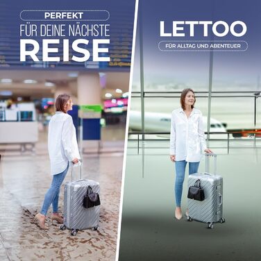 LETTOO Hartschalenkoffer середній 72L з алюмінієвим каркасом | Валіза-тролей з міцним корпусом та кріпленням для сумок [ВОДОНЕПРОНИКНА] Захист кутів (Срібний, валіза-тролей 24 дюймів)