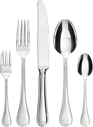 GRÄWE Bayreuth Cutlery Set, 10-piece, 2-person, silver-colored, stainless steel, polished