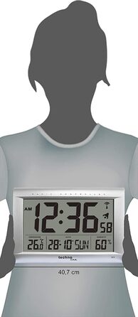 Technoline, WS 8009 Radio Wall Clock, silver, 40.7 x 4.3 x 27cm
