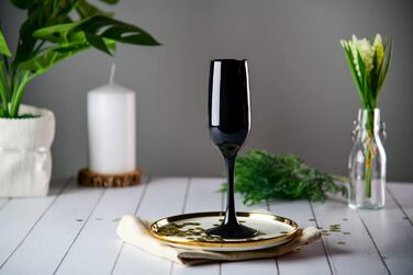 Набір келихів для шампанського, шампанського та просекко Glasmark Krosno, 6 шт., 200 мл, чорний