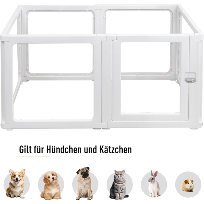 Кізочок Citylife 8-TLG: рухомий вольєр для собак, котів та дрібних тварин, 60 см, 8 частин