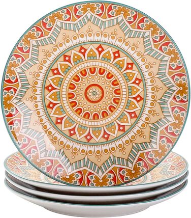 Сервіз столовий порцеляновий Vancasso MANDALA, 16 предметів, для 4 осіб, богемський стиль (Small Plate, Mandala-yellow)
