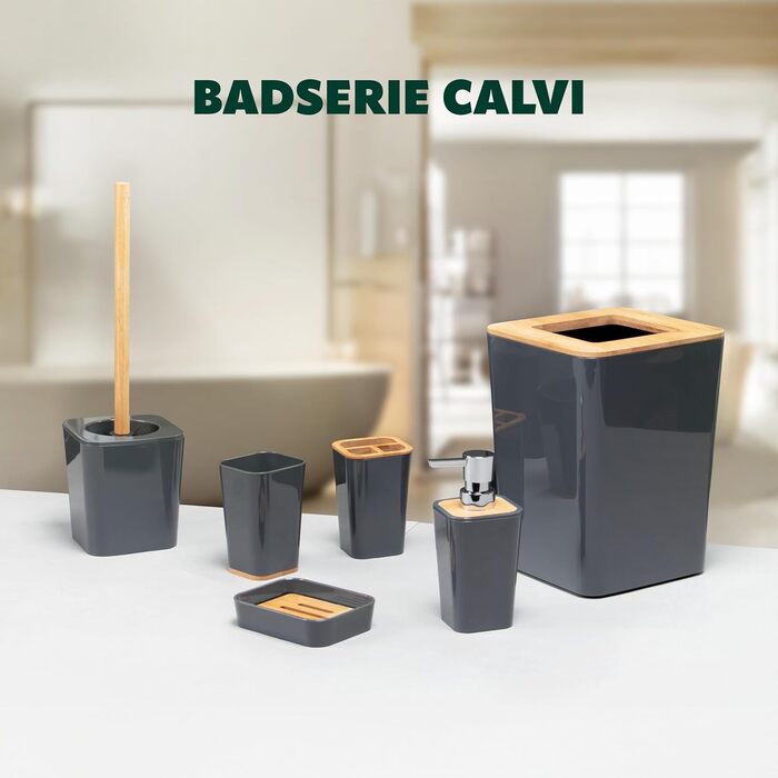 Тримач для мила Bremermann Calvi з бамбука та пластику (сірий)