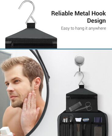 Сумка для туалетних аксесуарів Maliton: велика водонепроникна сумка-органайзер для подорожей, спорту та басейну | 4 відділення | Складана та компактна (Сірий)