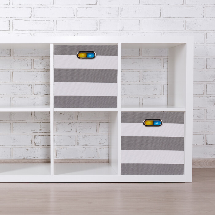 Set of 2 Striped Storage Boxes