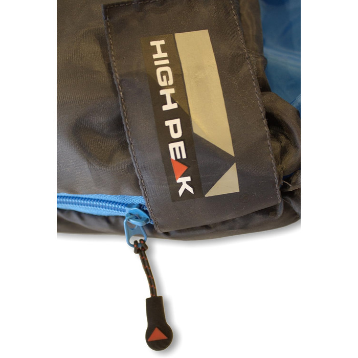 Спальний мішок High Peak TR 300, антрацит/блакитний, для 3-4 сезонів, 0°C, широкий, дихаючий, водонепроникний, ковдраний, для кемпінгу, фестивалів, трекінгу