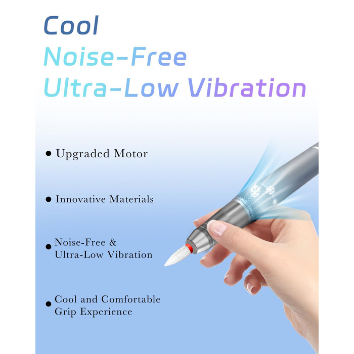 Професійний фрезер для нігтів ENGERWALL M95G: 40000 обертів/хв, акумулятор 24 год, бездротовий електричний фрезер для гелю та акрилу, LCD дисплей, турбо двигун