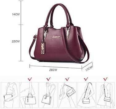 Жіноча шкіряна сумка BestoU велика, червона крос-боді та сумка на плече