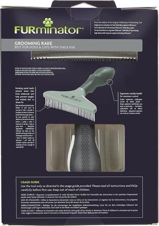 FURminator гребінець для довгошерстих собак та котів - щітка для запобігання ковтунів та сплутаного хутра, версія 2.0