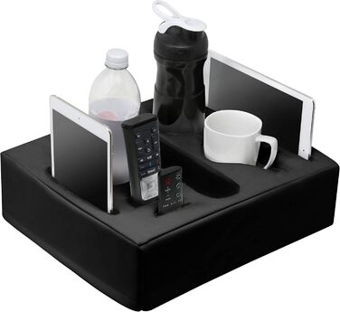 Sofa-Buddy Practical Couch Cup Holder, Sofa Coaster, Sofa Cup Holder. The perfect couch accessory (Square-bigdaddy-leather-black)