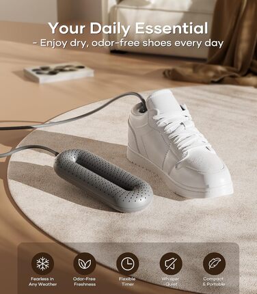 Електрична сушарка для взуття Snowpea: сушарка для черевиків, усунення запаху, автоматичне вимкнення, сірий колір