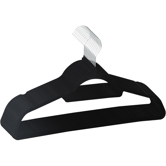 Набір вішалок для одягу SVITA 10 шт. для костюмів, чорного кольору, з антиковзаючим покриттям