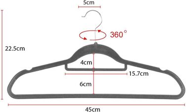 Yaheetech Clothes Hangers 100 Pack Hangers Suit Hangers Velvet Wardrobe Hangers Non-Slip Jacket Hangers Space-Saving with Bar