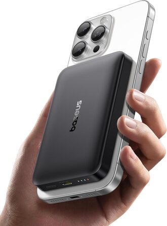 Power Bank Baseus 10000mAh з бездротовою зарядкою 15W, магнітний, PD 22.5W, USB-C, білий/чорний