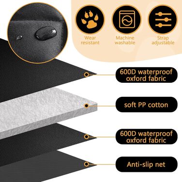 Чохол на сидіння автомобіля для собак, степкова та міцна тканина, універсальний (Auto, Вантажівка, SUV)