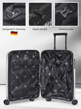 Легкий валіза на колесах 55 см з TSA-замком | Об'єм 41 л, поліпропілен, сріблястий | Collection 02