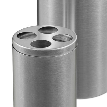 Relaxdays 4-piece Bathroom Set in Matte Silver