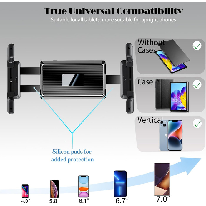 Тримач для планшета на вантажівку, авто, панель приладів, лобове скло. Довгий 43см кріплення з супер присоском. Сумісний з пікапами, комерційними вантажівками та планшетами